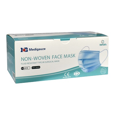 5000 x Blue 3 Ply Disposable Type IIR Surgical Face Masks - CLEARANCE OFFER